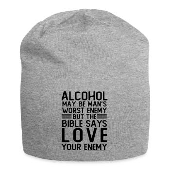 Alcohol may be man's worst enemy but the bible say - Jersey-Beanie - Grau meliert - Vorne