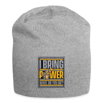 I Bring Power What Do You Do Elektroniker - Jersey-Beanie - Grau meliert - Vorne