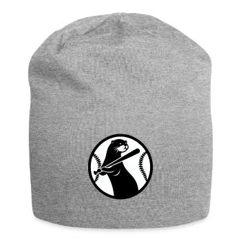 Otter Baseball Silhouette - Jersey Beanie - heather grey - Front