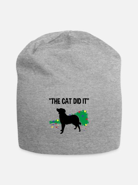 Hund Unschuldig Weihnachtsbaum Katzenstreich - Jersey-Beanie - Grau meliert