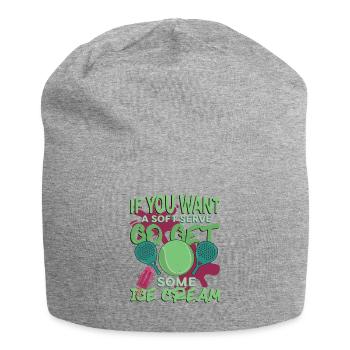 Wenn Sie Einen Weichen Aufschlag Wünschen - Jersey-Beanie - Grau meliert - Vorne