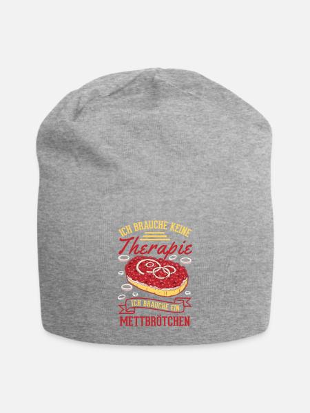 Mettbrötchen Therapie Mett Hackepeter - Jersey-Beanie - Grau meliert