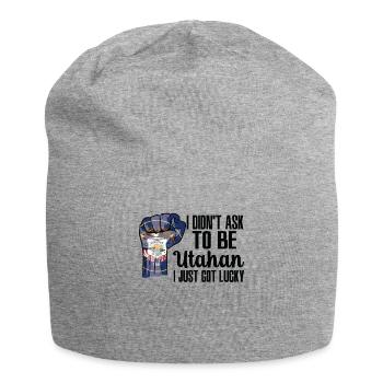 Utahan American US Patriot USA Grown Utah Flag - Jersey Beanie - heather grey - Front