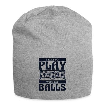 I Like To Play With My Balls Futbol Fußball - Jersey-Beanie - Grau meliert - Vorne