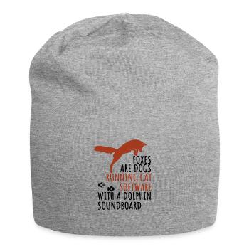 Renards - Dicton amusant sur les renards, les chiens de forêt - Bonnet en jersey - gris chiné - Devant