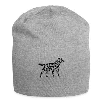 Labrador Retriever Hund Silhouette Posen - Jersey-Beanie - Grau meliert - Vorne