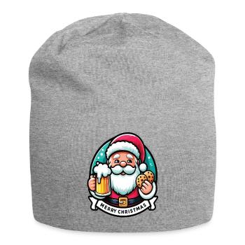 Santa Claus with beers and cookies - Jersey Beanie - heather grey - Front