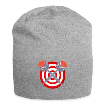 Dart Bullseye Cross Motif - Jersey Beanie - heather grey - Front
