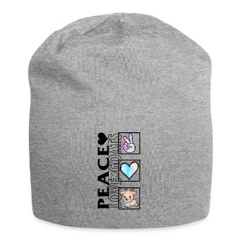 Goat Shirt, Tie Dye Peace Love Goats Tee, Goat - Jersey Beanie - heather grey - Front