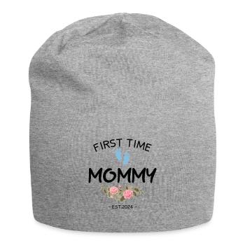 First time Great Aunt 2024 New Baby For Auntie To - Jersey Beanie - heather grey - Front