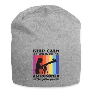 Keep calm and let the astronomer enlighten you - Jersey Beanie - heather grey - Front