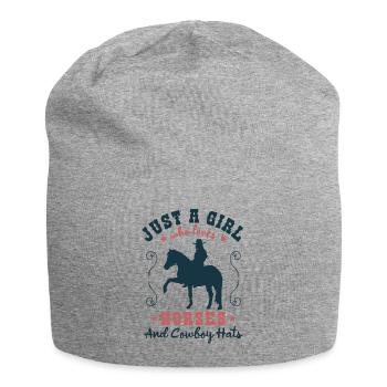 Pferdeliebe - Stilvoller Western-Charme - Jersey-Beanie - Grau meliert - Vorne