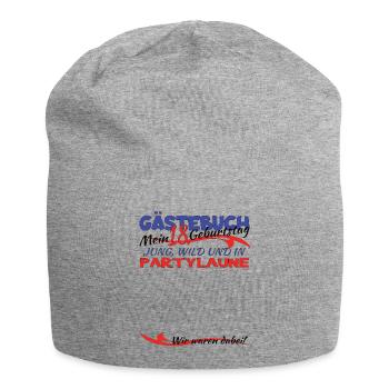 18. Geburtstag Mädchen & Junge Gästebuch - Jersey-Beanie - Grau meliert - Vorne