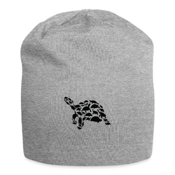 Tortue Faune Tortue Silhouette - Bonnet en jersey - gris chiné - Devant