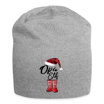 Opa Elf – Lustiges Weihnachtsdesign - Jersey-Beanie - Grau meliert - Vorne