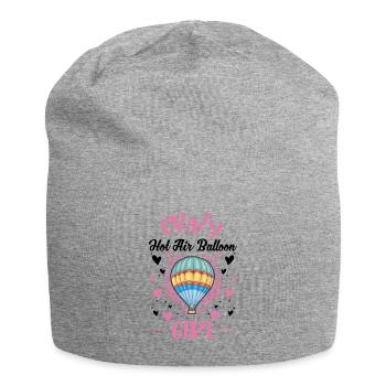 Crazy Hot Air Balloon Girl - Jersey Beanie - heather grey - Front