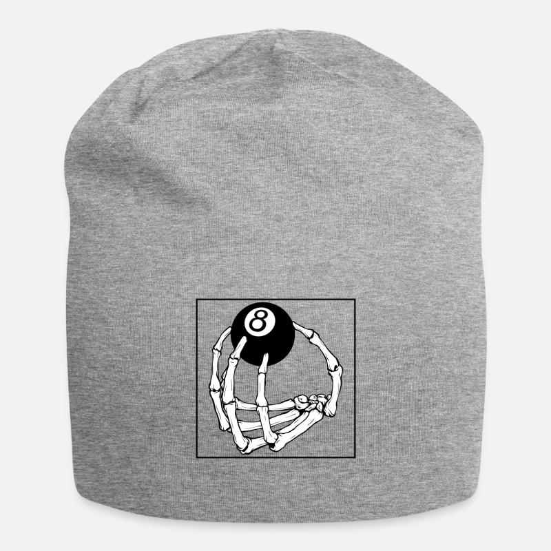 Billard Hemd, Pool Billard Acht Skelett - Jersey-Beanie - Grau meliert