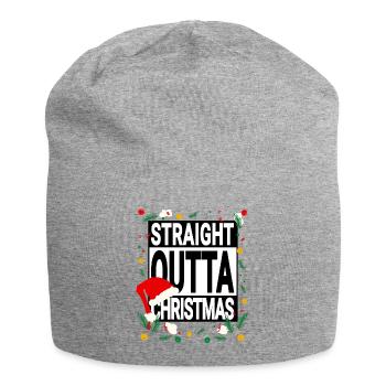 Straight Outta Christmas - Weihnachtsspruch - Jersey-Beanie - Grau meliert - Vorne