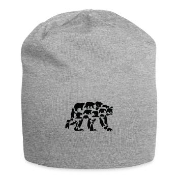 Ours, ours polaire, ours brun, grizzli, silhouette - Bonnet en jersey - gris chiné - Devant