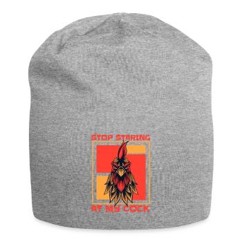 Stop Staring At My Cock Farming Organic Farmer - Jersey Beanie - heather grey - Front