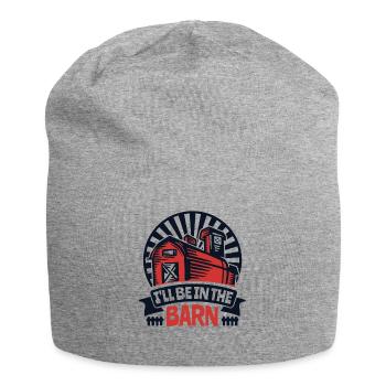 I'll Be In The Barn Organic Farmer Farmer Agriculture - Jersey Beanie - heather grey - Front