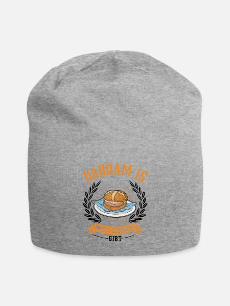 Dahoam is wos a Leberkas gibt Leberkäse - Jersey-Beanie - Grau meliert