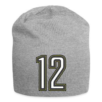 12 - Jersey-Beanie - Grau meliert - Vorne