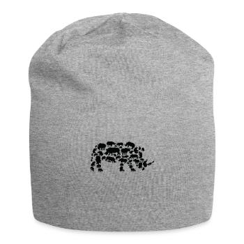 Nashorn Wildlife Afrika Nashorn Silhouette - Jersey-Beanie - Grau meliert - Vorne