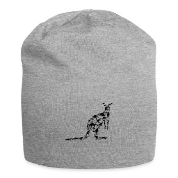Kangaroo Wildlife Australia Kangaroo Silhouette - Jersey Beanie - heather grey - Front