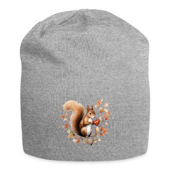 Écureuil Coeur Noix Saint Valentin Woodland - Bonnet en jersey - gris chiné - Devant