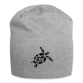 Tortue Biologiste marin Tortues Silhouette - Bonnet en jersey - gris chiné - Devant