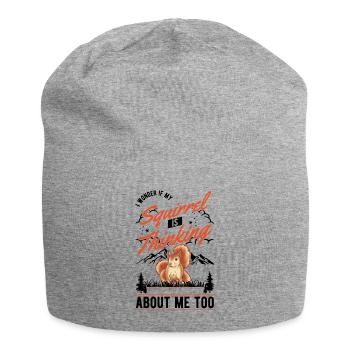 Écureuil cadeau écureuil gris - Bonnet en jersey - gris chiné - Devant