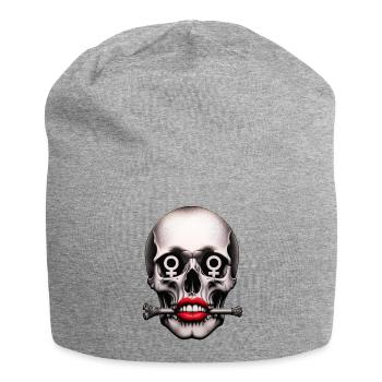 Rebel Heart Skull Shirt Feministische Stärke und - Jersey-Beanie - Grau meliert - Vorne
