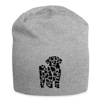 Pudel Hund Mama Pudel Papa - Jersey-Beanie - Grau meliert - Vorne
