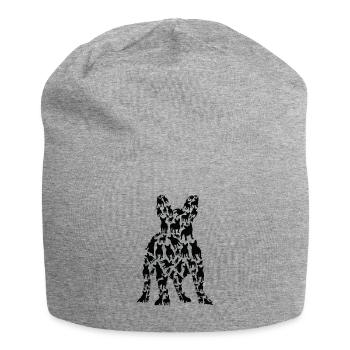 French Bulldog Dog French Bulldog Frenchie Mom - Jersey Beanie - heather grey - Front