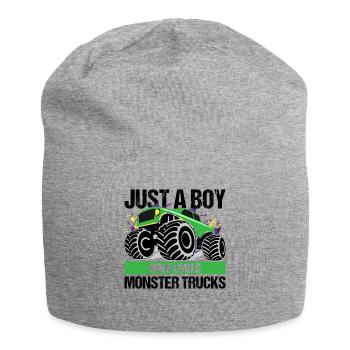 Cadeau Monster Truck Passion pour garçons - Bonnet en jersey - gris chiné - Devant