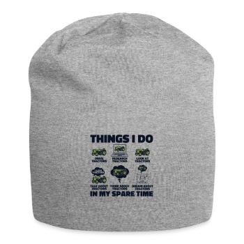 Things I Do In My Spare Time Farmer Farming - Jersey Beanie - heather grey - Front