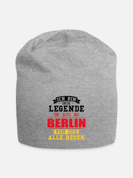 Stadt Berlin Deutschland Legende Spruch - Jersey-Beanie - Grau meliert