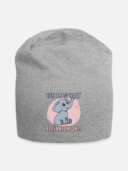 Ich mag halt Elefanten ok ? - Jersey-Beanie - Grau meliert