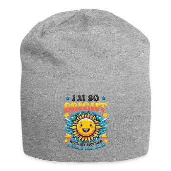 Lustiges Wortspiel Sohn Sonne Humorvolle Sprüche - Jersey-Beanie - Grau meliert - Vorne