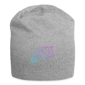 Neon Dino Geometry Art Gift - Jersey Beanie - heather grey - Front