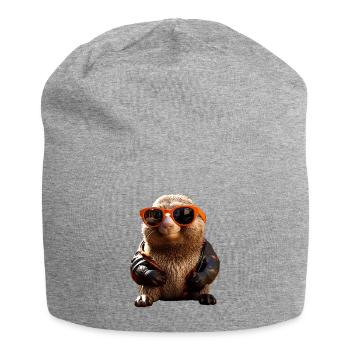 Mole with sunglasses Love Cute Moles - Jersey Beanie - heather grey - Front