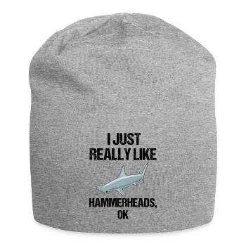Hammerhead Shark Enthusiast Clear & Direct - Jersey Beanie - heather grey - Front