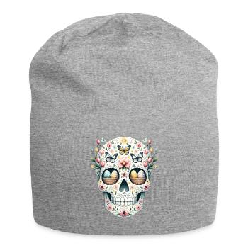 Printemps floraison tête de mort Tee lunatique jardin de Pâques - Bonnet en jersey - gris chiné - Devant
