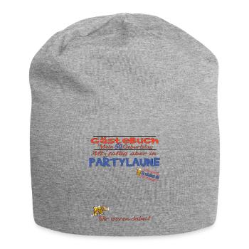 50. Geburtstag Frau & Mann Gästebuch - Jersey-Beanie - Grau meliert - Vorne