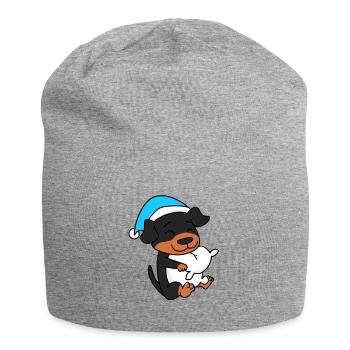 Rottweiler Sleeping Fatigue Dog - Jersey Beanie - heather grey - Front