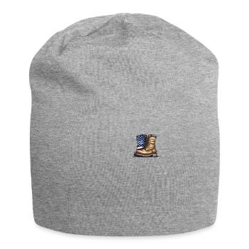 Salute to Service Patriotic Veterans Day Pocket T - Jersey Beanie - heather grey - Front