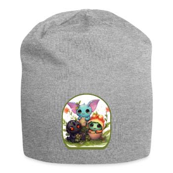 Anime Jardin Créatures Mignon Boba Thé Jeux - Bonnet en jersey - gris chiné - Devant