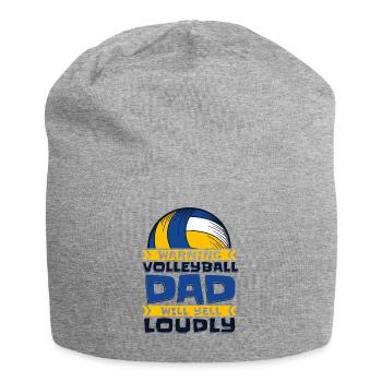 Warning Volleyball Dad Will Yell Loudly Volleyball - Jersey-Beanie - Grau meliert - Vorne