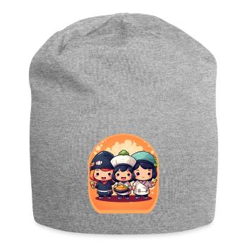 Kawaii Sushi Chefs Anime Mignon Boba Thé Jeux - Bonnet en jersey - gris chiné - Devant